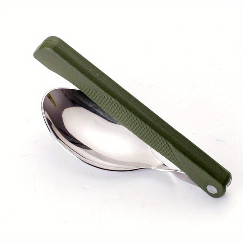 Stainless Steel Multifunctional Cutlery Set for Outdoor Activities - Foldable Fork, Spoon, and Knife for Picnic, Camping, Hiking, and Traveling