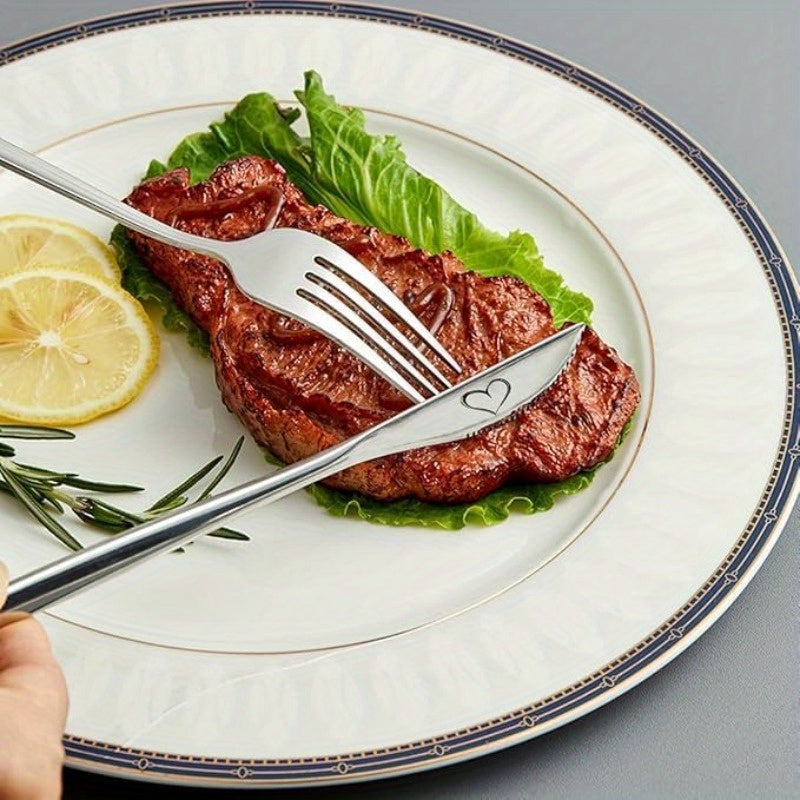 Silverware Set Including Spoons and Forks and Knife Portable Stainless Steel Dinner Flatware Set Silvery Cutlery Set Mirror Finish Dishwasher Safe