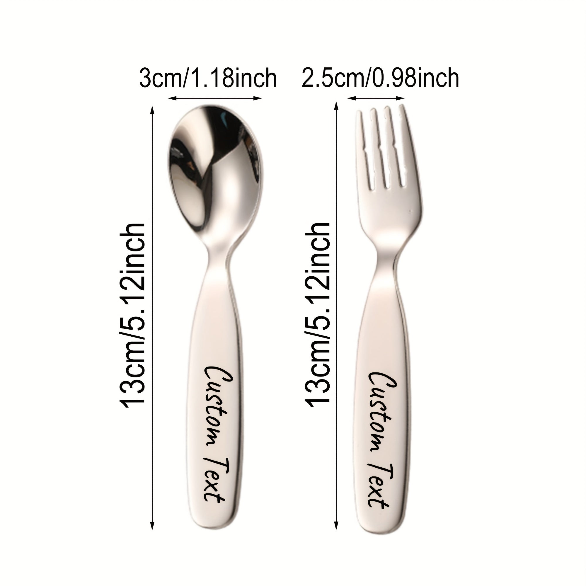 2pcs Stainless Steel Personalized Cutlery Set, Custom Engraved Name Fork and Spoon, Ideal Gift for Family, Friends, and Loved Ones, Versatile Tableware for Home and Special Occasions