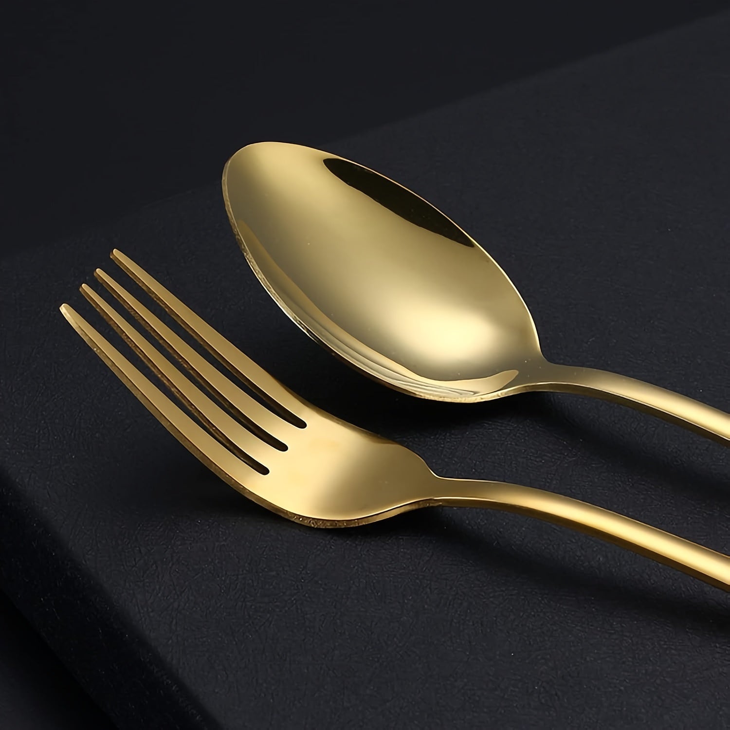 Personalized stainless steel tableware set, customized engraved names, reusable tableware sets for blessings, birthdays, black and Golden, travel silverware set, suitable for home offices, schools, camping