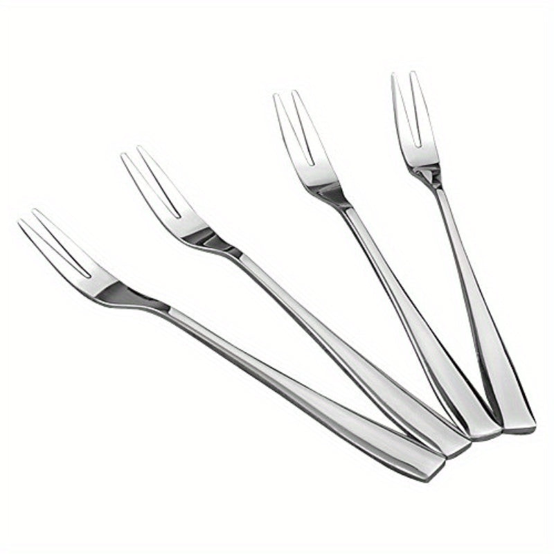 16pcs Stainless Steel Two Prong Forks Bistro Cocktail Forks Small Fruit Fork