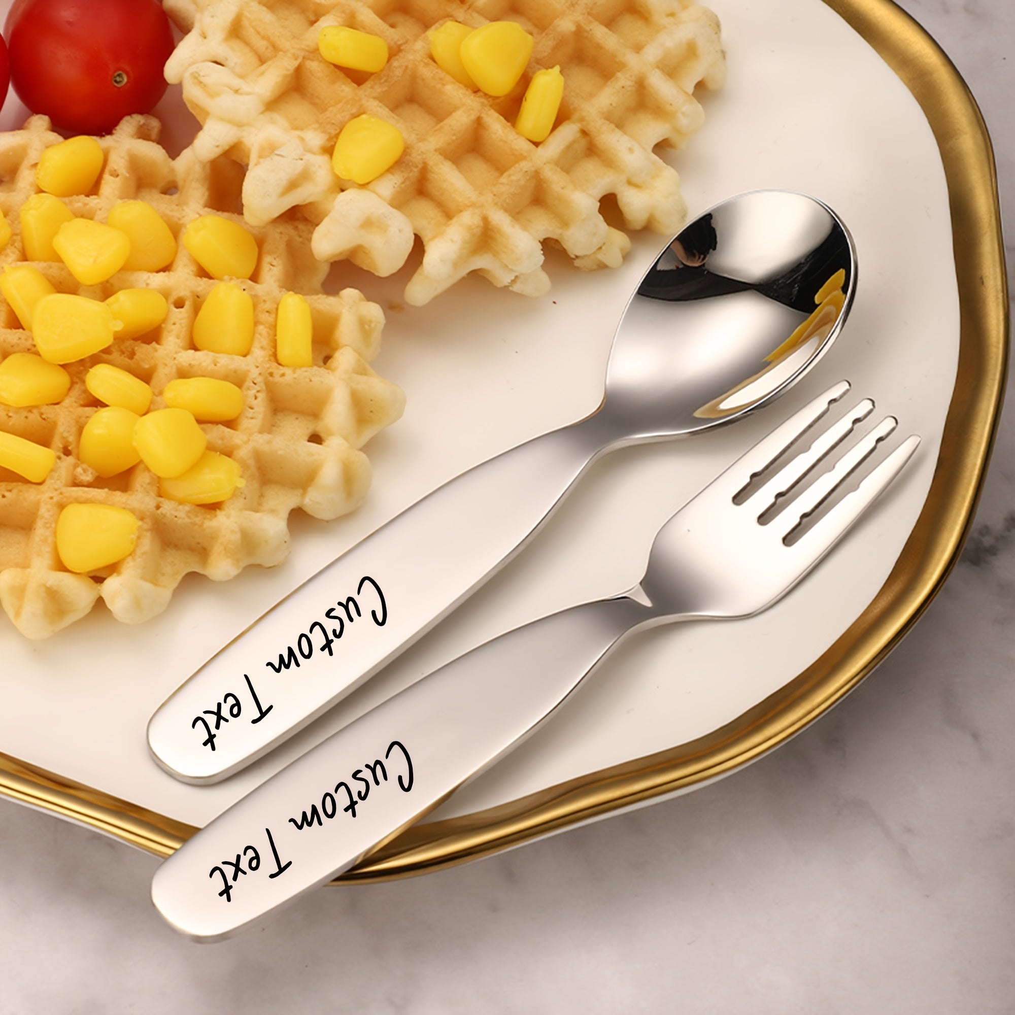 2pcs Stainless Steel Personalized Cutlery Set, Custom Engraved Name Fork and Spoon, Ideal Gift for Family, Friends, and Loved Ones, Versatile Tableware for Home and Special Occasions