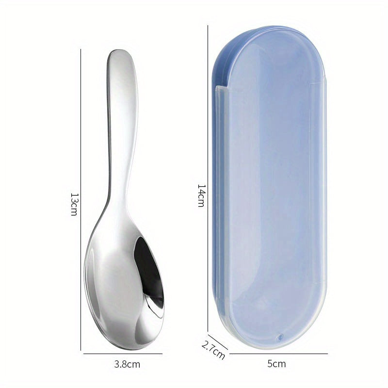 Portable Cutlery Set with Storage Box Fruit Fork Cake Spoons Stainless Steel Fork Spoon Kit for Travel Camping Kitchen Tableware