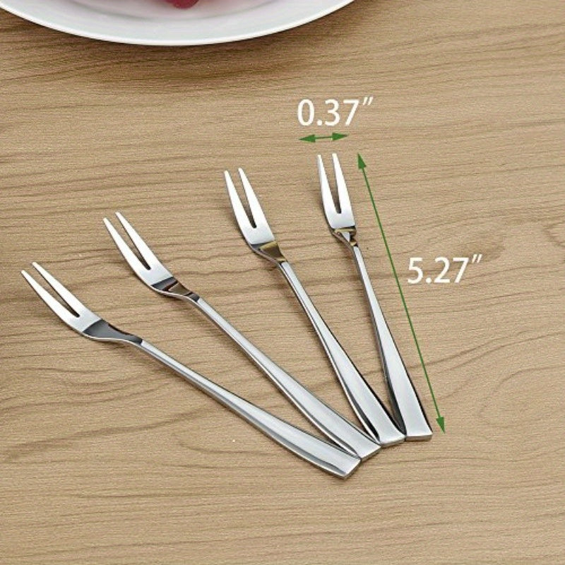 16pcs Stainless Steel Two Prong Forks Bistro Cocktail Forks Small Fruit Fork