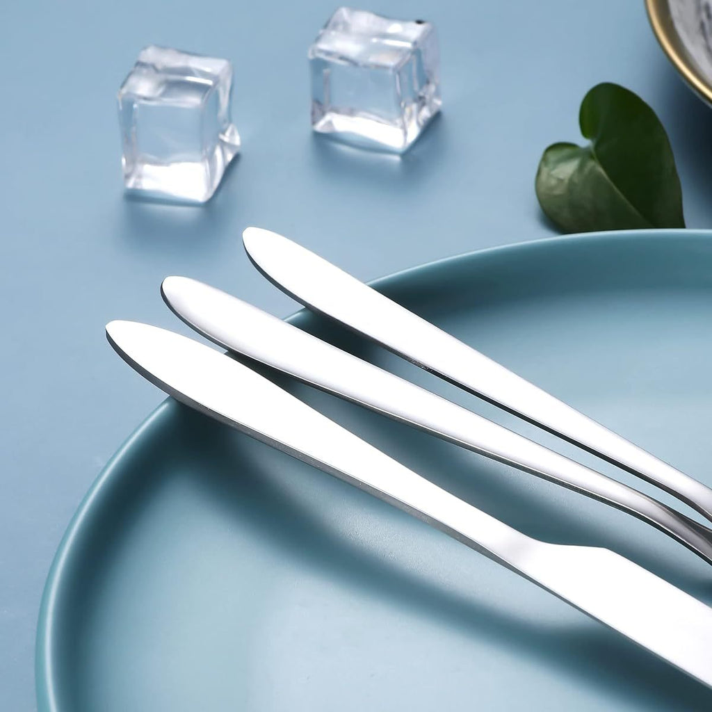 Portable Utensils, Travel Camping Cutlery Set, Portable Stainless Steel Flatware Set, Travel Silverware Dinnerware Set with a Waterproof Case ( 2- Sets Silvery)