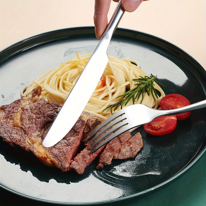 2pcs Customizable Stainless Steel Dinnerware Set - Personalized Engraving, Elegant Black Gift Box with Fork & Knife, Ideal for Special Occasions, Personalized Dinnerware | Elegant Dinnerware | Durable Dinnerware