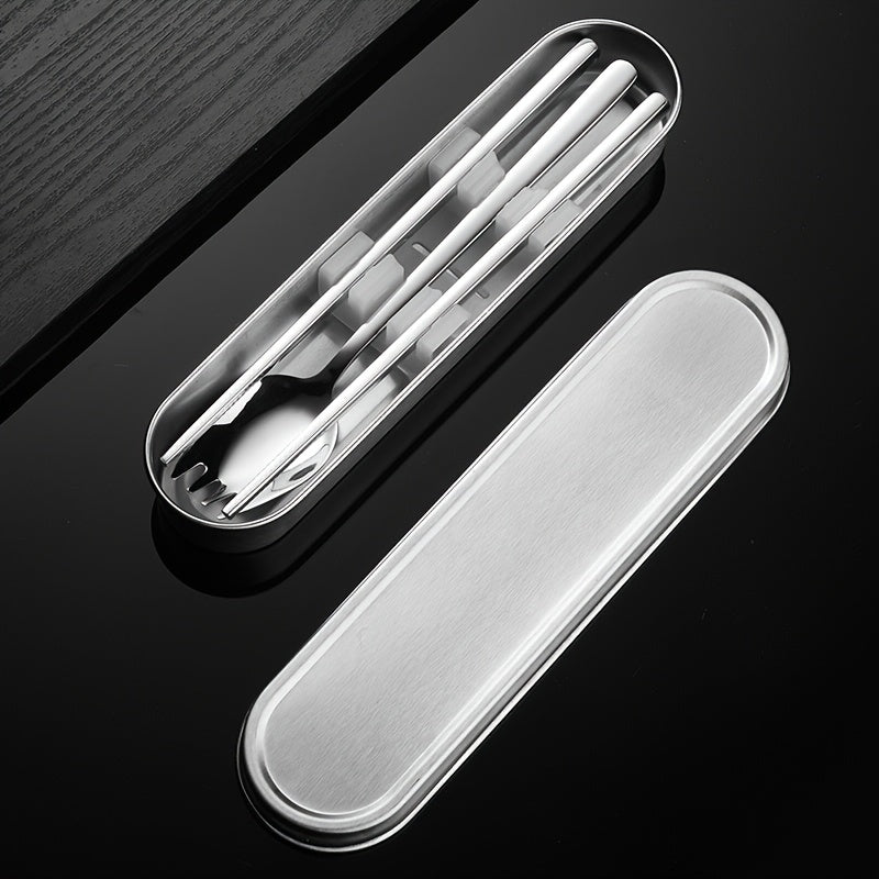 Personalized Customization, 2/3/4pcs Set of Portable Tableware, Equipped with Spoons, Chopsticks, And Stainless Steel Boxes, Suitable for Outdoor Picnics, Home Kitchens, And Durable Tableware