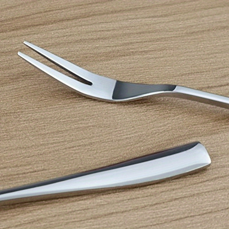 16pcs Stainless Steel Two Prong Forks Bistro Cocktail Forks Small Fruit Fork