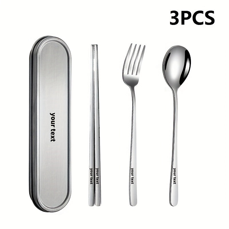 Personalized Customization, 2/3/4pcs Set of Portable Tableware, Equipped with Spoons, Chopsticks, And Stainless Steel Boxes, Suitable for Outdoor Picnics, Home Kitchens, And Durable Tableware