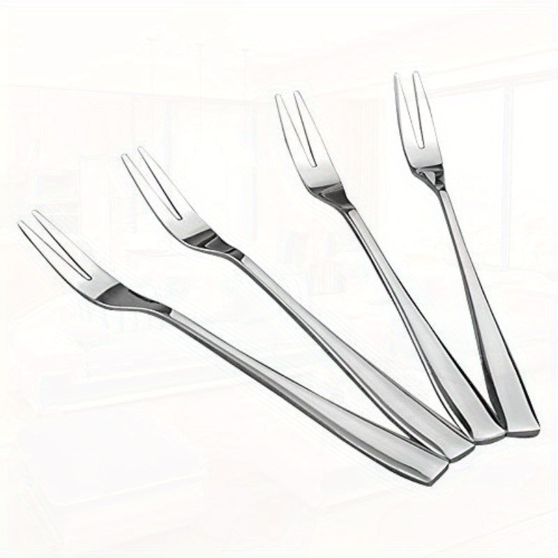 16pcs Stainless Steel Two Prong Forks Bistro Cocktail Forks Small Fruit Fork