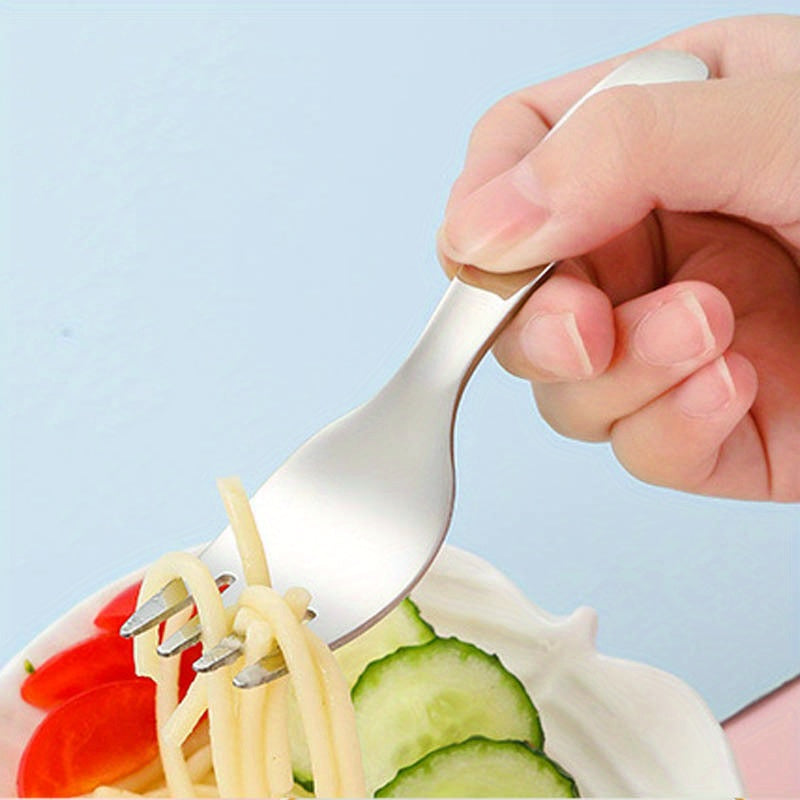 Portable Cutlery Set with Storage Box Fruit Fork Cake Spoons Stainless Steel Fork Spoon Kit for Travel Camping Kitchen Tableware