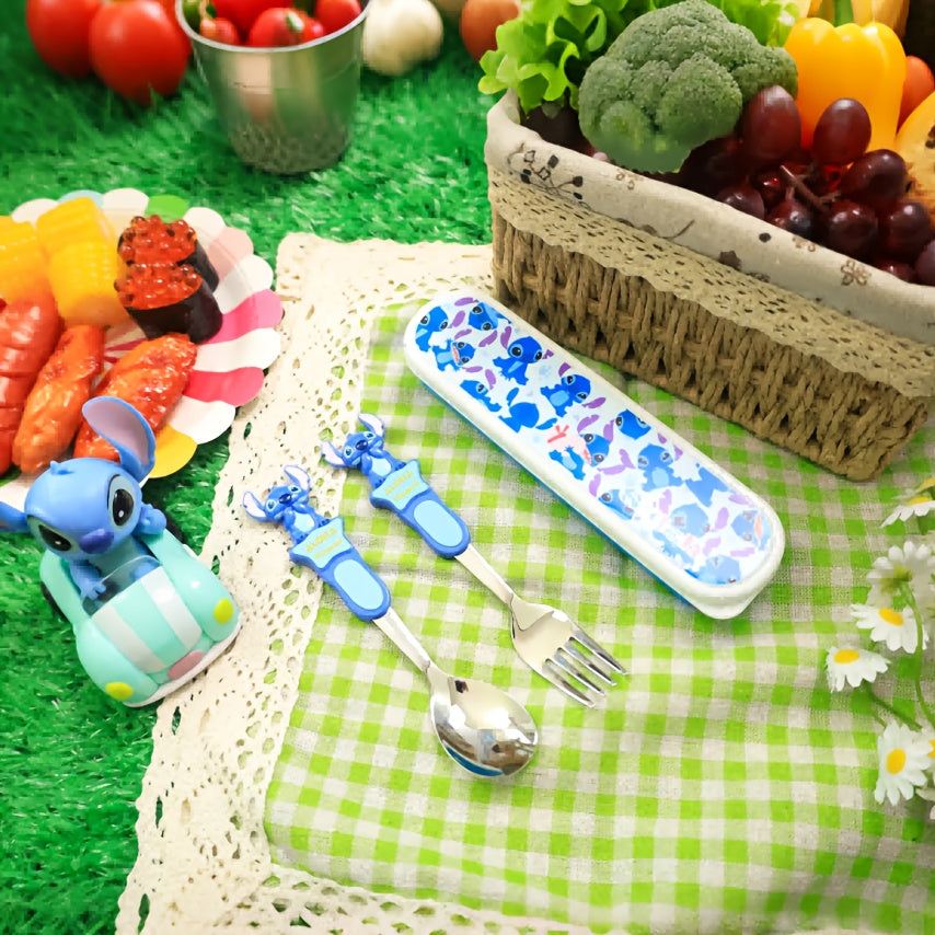 Stainless Steel Fork and Spoon Set with Cute Cartoon Design - Portable, Reusable Cutlery with Storage Box, Ideal for Home and Outdoor Use, Perfect Gift for Christmas or Birthdays, Outdoor Dining Essentials|Playful Design|Durable Cutlery