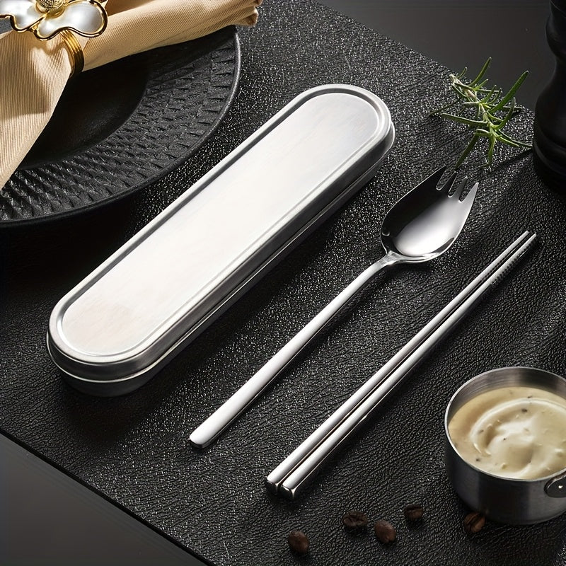 Personalized Customization, 2/3/4pcs Set of Portable Tableware, Equipped with Spoons, Chopsticks, And Stainless Steel Boxes, Suitable for Outdoor Picnics, Home Kitchens, And Durable Tableware